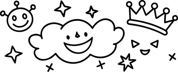 Doodle Art Designs Hand Drawn Collection arrows smiling 