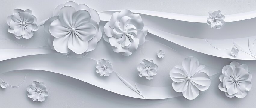 The Japanese pattern has a circle shape. A geometric pattern with peonies in a vintage style. The illustration is abstract.