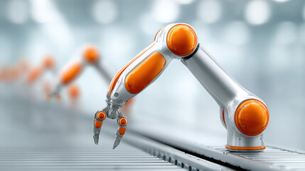 Automated robotic system assembling steel parts in a modern industrial setting.