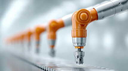 Automated robotic system for assembling steel parts in industrial applications.