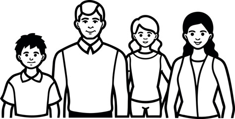 Families Parents Children Abstract Group Vector