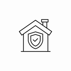 house shield protected icon sign vector