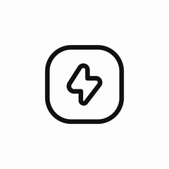 lightning bolt square icon sign vector