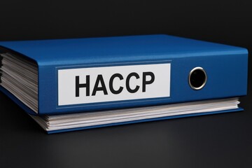 Official HACCP Documentation Preparation on Dark Desk for Regulatory Compliance in Food Safety Environment