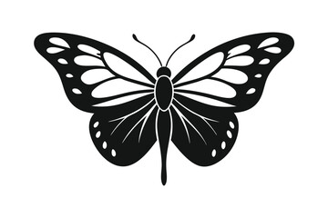 Elegant black and white butterfly silhouette graphic