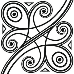 Black and white floral vine vector for graphic design