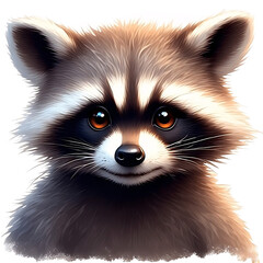 Fototapeta premium raccoon with white background