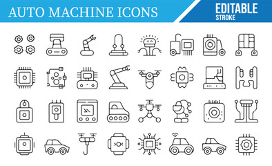 Icons for Machines, Robots, and AI Systems for Industrial Automation Designs