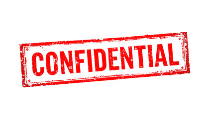 Red Confidential stamp on white background, banner design