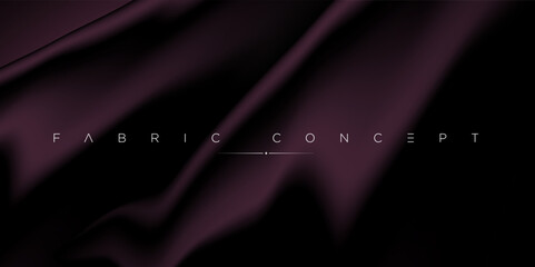 Minimal luxury textile folds with silky fabric texture in deep tones. Elegant vector background ideal for contemporary branding, stylish digital artwork, and premium visual presentations.
