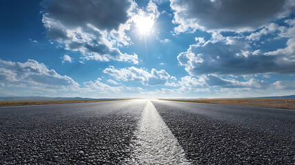 Road to the Horizon Under Open Sky