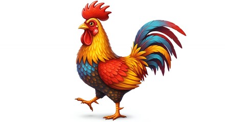 Fototapeta premium Colorful rooster illustration