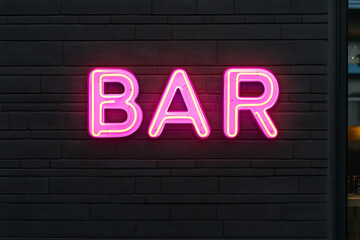 Obraz premium Pink neon sign spelling 