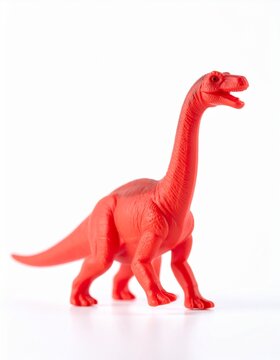 high definition photo object Brachiosaurs rubber toy in white isolated background