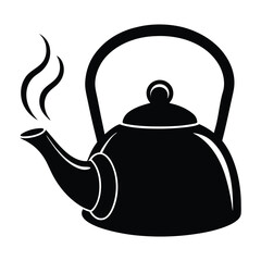 a black and white illustration of a tea kettle.