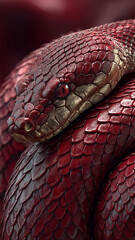 Bright red python skin texture background, realistic, luxurious exotic leather