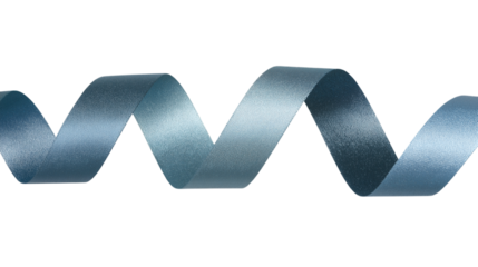 graceful blue ribbon isolated on white background