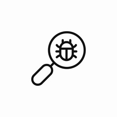 detecting bug symbol icon sign vector