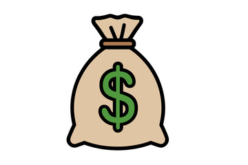 Vector Illustration of Money Bag Icon
