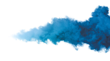 Obraz premium Abstract vibrant blue smoke billowing isolated on white background