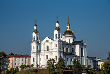 Panoramic summer view of Uspensky Cathedral in Vitebsk, Belarus