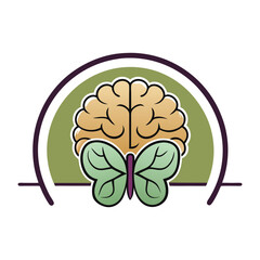 brain and butterfly logo design.