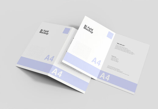 A4 Bifold Brochure Mockup