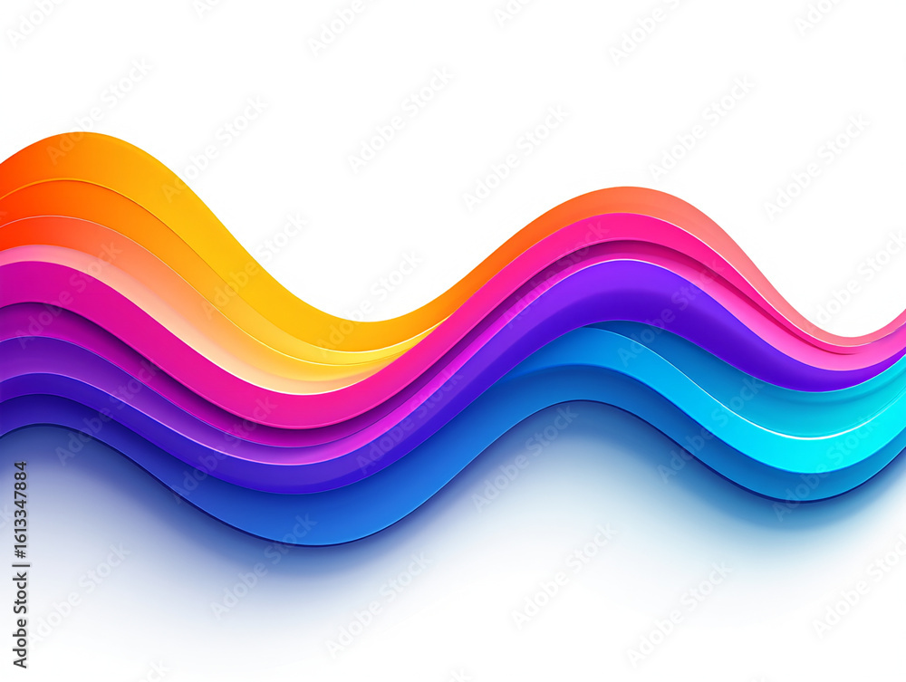 Aufkleber vibrant rainbow waves create a dynamic abstract background design