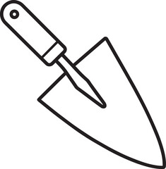 Trowel Silhouette in Black | Construction Hand Tool Icon