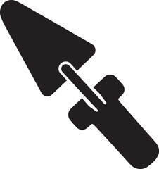 Trowel Silhouette in Black | Construction Hand Tool Icon
