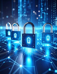 Cybersecurity locks on digital network