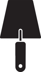 Trowel Silhouette in Black | Construction Hand Tool Icon