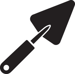 Trowel Silhouette in Black | Construction Hand Tool Icon
