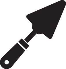Trowel Silhouette in Black | Construction Hand Tool Icon