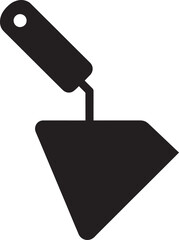 Trowel Silhouette in Black | Construction Hand Tool Icon