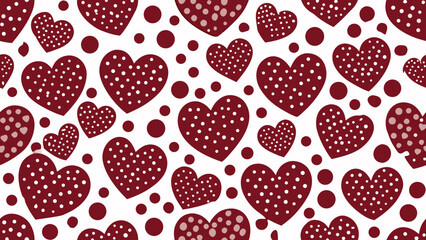 Heart shape polka dots patterns dark red backgrounds for material wallpaper, Valentine's day greeting cards, webs pages, surface textures, books covers, fabrics printing papers,clothes, elegant, 