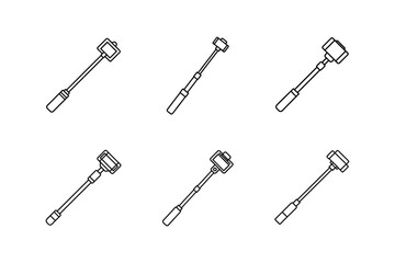 monopod icon line art vector illustration