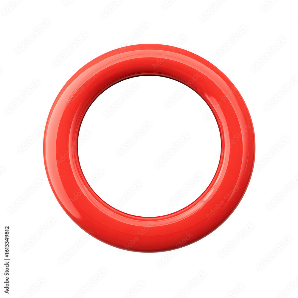 Poster shiny red torus 3 d rendering isolated on a transparent background circle shape