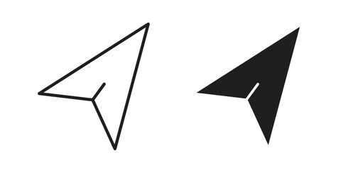 Navigate icon vector in thin line and flat style with editable stroke