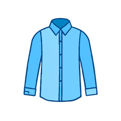 Isolated Long Sleeved Blue Dress Shirt

