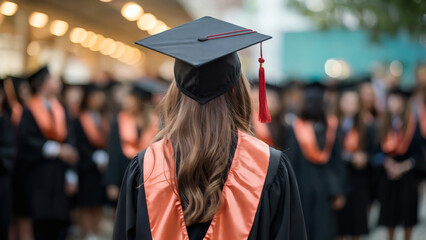 Bachelor's cap at graduation ceremony