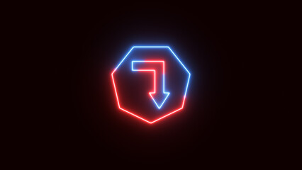 Neon down arrow, 4k video