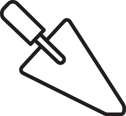 Trowel Silhouette in Black | Construction Hand Tool Icon