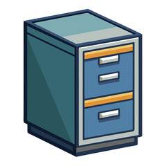 Filing Cabinet for Document Storage Vector Art