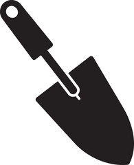 Trowel Silhouette in Black | Construction Hand Tool Icon