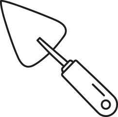 Trowel Silhouette in Black | Construction Hand Tool Icon