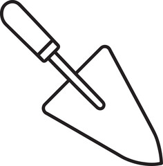Trowel Silhouette in Black | Construction Hand Tool Icon