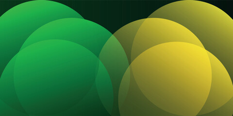 Abstract green gradient banner background with circles. Eps10 vector VECTOR ILLUSTRATION