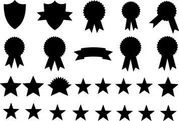 Achievement Badge & Star Icon Set"