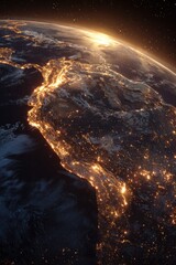 Fototapeta premium Earth's glowing coast